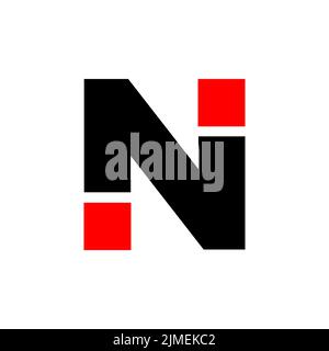 A vector design logo of black INI monogram. INI company name initial letters icon on white background Stock Vector