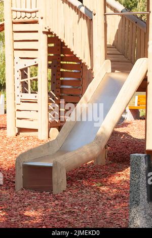 Modern children's playground for outdoor games Stock Photo