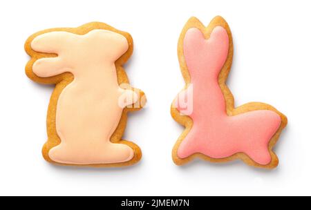 Bunny Easter Cookies Isolated On White Background Stock Photo