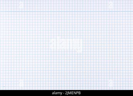 Blank Graph paper sheet background. Grid paper texture with blue straight lines. Full frame Stock Photo
