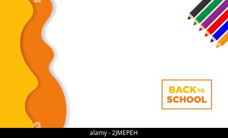minimalist Back to school with paper cut and copy space illustration vector,best for background and poster or promotion back to school Stock Vector