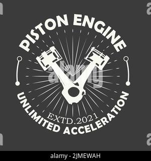 vintage logo piston engine .can be used for emblems, logos, icons, labels, templat .can be used for emblems, logos, icons, labels, templates and so on Stock Vector