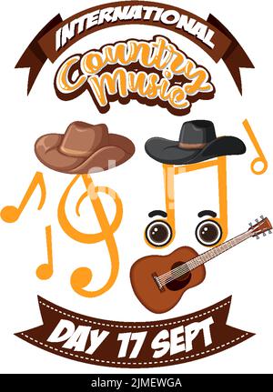 International Country Music Poster Design illustration Stock Vector