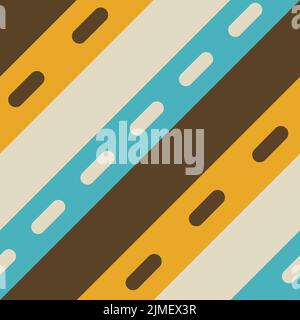Groovy 1970 good vibes seamless vector pattern background. Warm retro abstract wallpaper, 70s Stock Vector