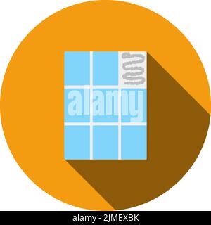 Wall tiles icon. Flat color design. Vector illustration. Stock Vector