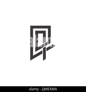letter eq simple square linear geometric logo vector Stock Vector
