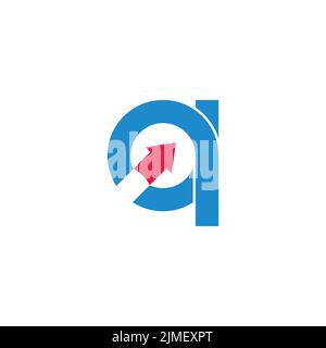 letter q swoosh motion arrow geometric logo vector Stock Vector