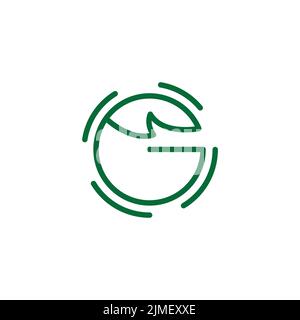 letter g circle leaf cycle line logo symbol vector Stock Vector