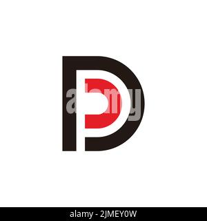 letter pd simple negative space geometric logo vector Stock Vector