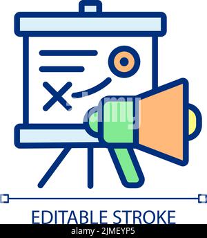 Marketing strategy pixel perfect RGB color icon Stock Vector