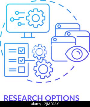 Research options blue gradient concept icon Stock Vector