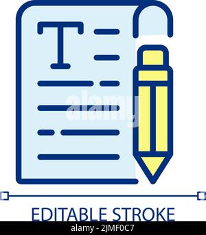 Copywriting pixel perfect RGB color icon Stock Vector