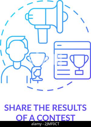 Share results of contest blue gradient concept icon Stock Vector