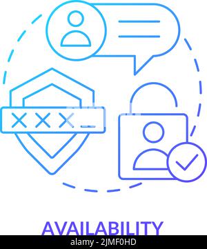 Availability blue gradient concept icon Stock Vector
