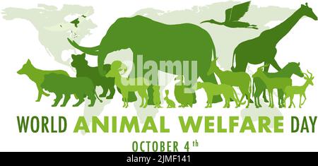 World Animal Welfare Day Concept Vector illustration Stock Vector