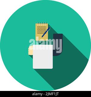 Waiter Take Oder Icon. Flat Color Design. Vector Illustration. Stock Vector