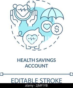 Health savings account turquoise concept icon Stock Vector