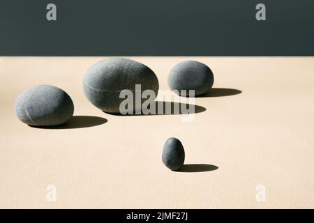 Sea pebbles minimalist composition Stock Photo