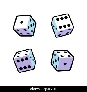 Set of dice in isometric style on a white background for print and design.Vector illustration. Stock Vector