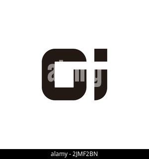 letter gi simple geometric line clean design vector Stock Vector