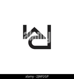 abstract letter wd simple line logo vector Stock Vector