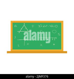 School chalkboard with different stuff. Back to school. Flat vector illustration Stock Vector
