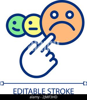 Negative feedback pixel perfect RGB color icon Stock Vector