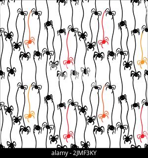 Spider with spiderweb seamless pattern for October hollyday Stock Vector