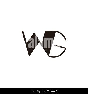letter wg simple linked fashion logo vector Stock Vector