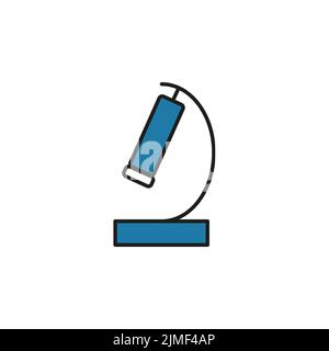 Microscope line icon. Simple image medical laboratory equipment for biomaterial analysis isolated vector. Medical device logo. Web element medicine Stock Vector