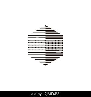 box stripes silhouette shadow 3d flat logo vector Stock Vector