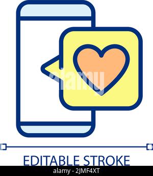 Feedback on social media pixel perfect RGB color icon Stock Vector