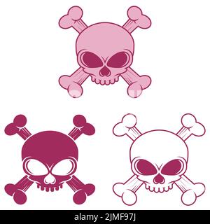 Skull vector design in cartoon style Stock Vector