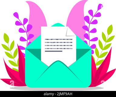 E-mail, email marketing, internet advertising concepts. Flat design vector illustration Stock Vector