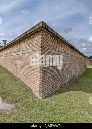 Scenes at Fort Moultrie on Sullivan's island Charleston, South Carolina from the American Revolutionary war protecting the harbo Stock Photo