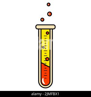 Chemical Test Tube Isolated Element on White Background Chemical Reaction Stock Vector