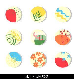 Set of Colorful Highlights for the design of Social Networks Promotion on the Internet Art Templates for Social Media Stock Vector