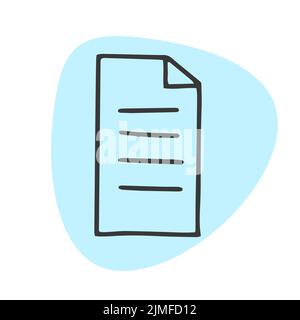 Office Document Icon in Doodle Style Stock Vector