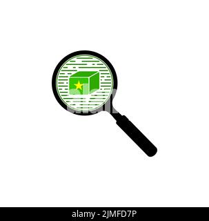 Magnifying Glass Illustration For Product Reviews Or Ratings Stock Vector