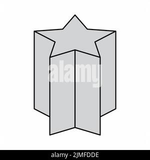 Pentagrammic prism, geometric shape isolated on white background. Stock Vector