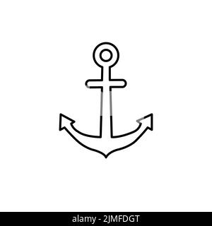 Anchor Icon Symbol. Premium Quality Isolated Ship Hook Element In Trendy Style. Stock Vector