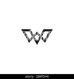 letter vw flat linked line logo vector Stock Vector
