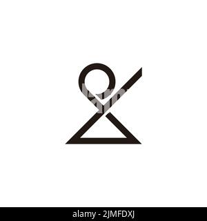 letter pl abstract triangle line logo vector Stock Vector