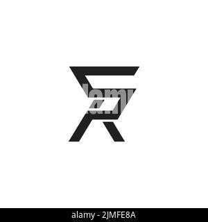 letter sr linked line simple geometric logo vector Stock Vector