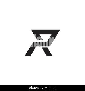 letter pr simple monoline geometric logo vector Stock Vector