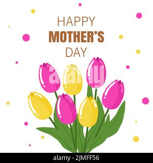 Happy Mother's Day Floral Card Suitable for Social Media Print Decoration Invitation Cards and other Mother's Day Related Activities Vector Illustrati Stock Vector