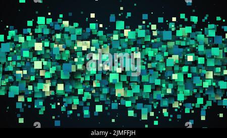 Stream of square particles Stock Photo