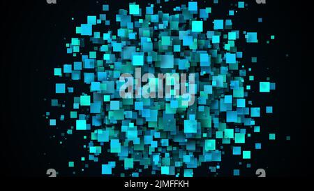 Stream of square particles Stock Photo