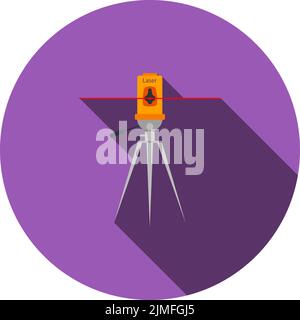 Laser level tool icon. Flat color design. Vector illustration. Stock Vector