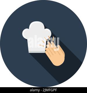 Clapping Palms To Toque Icon. Flat Color Design. Vector Illustration. Stock Vector